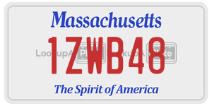 1ZWB48 license plate in Massachusetts