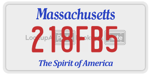 218FB5 license plate in Massachusetts