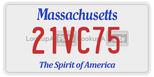 21VC75  license plate in MA
