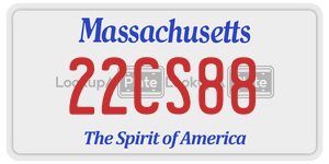 22CS88 license plate in Massachusetts
