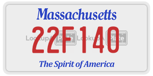22F140  license plate in MA
