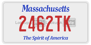 2462TK license plate in Massachusetts