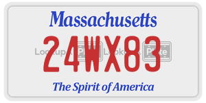 24WX83  license plate in MA