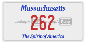 262  license plate in MA