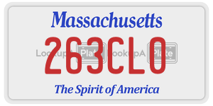 263CL0 license plate in Massachusetts