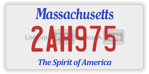 2AH975  license plate in MA