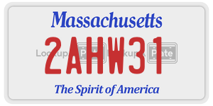 2AHW31 license plate in Massachusetts