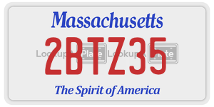 2BTZ35 license plate in Massachusetts