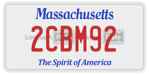2CBM92  license plate in MA