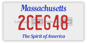 2CEG48 license plate in Massachusetts