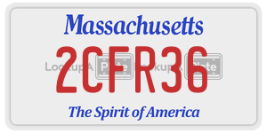2CFR36 license plate in Massachusetts