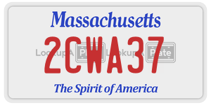 2CWA37 license plate in Massachusetts