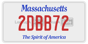 2DBB72 license plate in Massachusetts