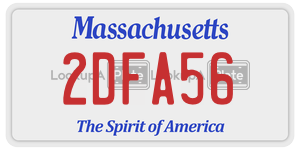 2DFA56  license plate in MA