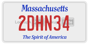 2DHN34 license plate in Massachusetts