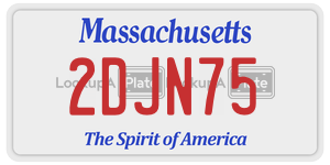 2DJN75 license plate in Massachusetts
