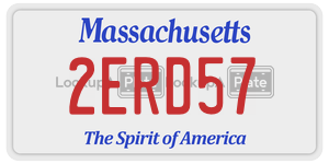 2ERD57 license plate in Massachusetts