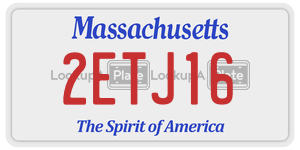 2ETJ16 license plate in Massachusetts