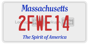 2FWE14 license plate in Massachusetts
