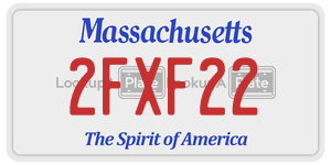 2FXF22 license plate in Massachusetts