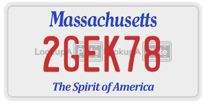 2GEK78 license plate in Massachusetts