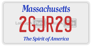 2GJR29 license plate in Massachusetts