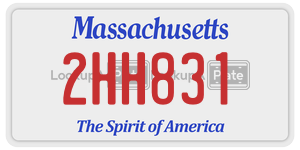 2HH831  license plate in MA