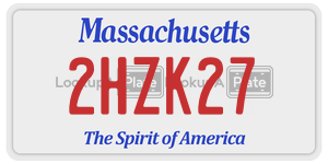 2HZK27 license plate in Massachusetts