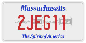2JEG11 license plate in Massachusetts