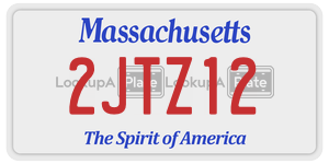 2JTZ12  license plate in MA