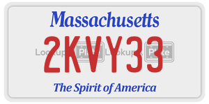 2KVY33 license plate in Massachusetts