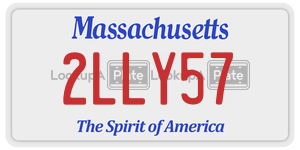 2LLY57 license plate in Massachusetts