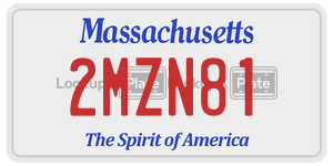 2MZN81 license plate in Massachusetts