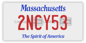 2NCY53  license plate in MA