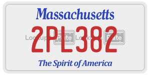 2PL382  license plate in MA