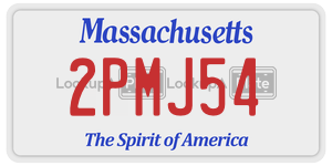 2PMJ54  license plate in MA
