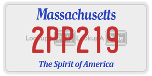 2PP219 license plate in Massachusetts