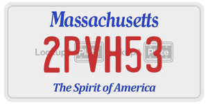 2PVH53 license plate in Massachusetts