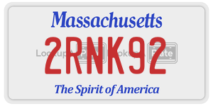 2RNK92  license plate in MA