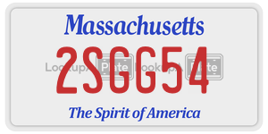 2SGG54  license plate in MA