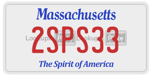 2SPS33 license plate in Massachusetts