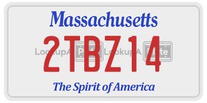 2TBZ14 license plate in Massachusetts