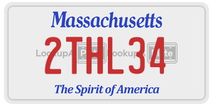 2THL34 license plate in Massachusetts