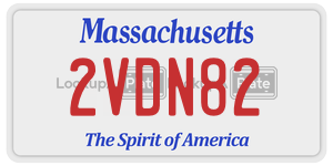 2VDN82 license plate in Massachusetts