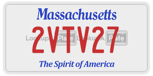 2VTV27 license plate in Massachusetts