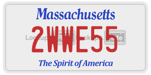 2WWE55  license plate in MA