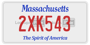 2XK543 license plate in Massachusetts