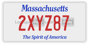 2XYZ87 license plate in Massachusetts