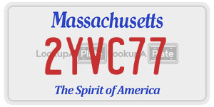 2YVC77 license plate in Massachusetts