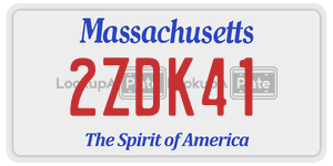 2ZDK41  license plate in MA